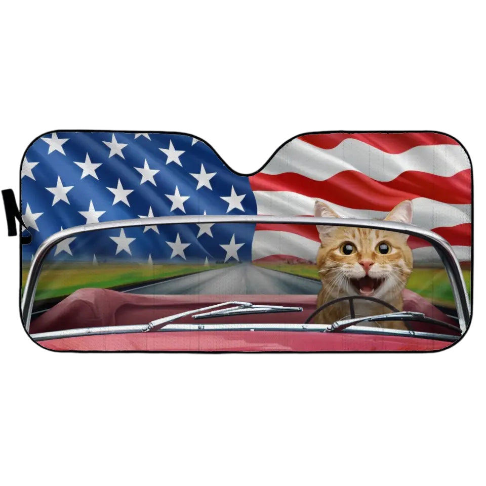 Personalized Dog & Cat  Auto Windshield Sunshade, Car Window Protector - Gift For Pet Lovers