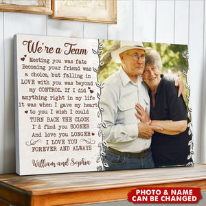 We're a Team Personalized Custom Photo Couple Canvas/Poster