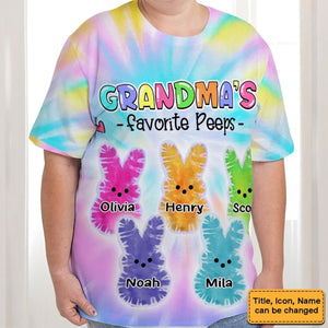 Personalized Easter Tie Dye Style T Shirt For Grandma