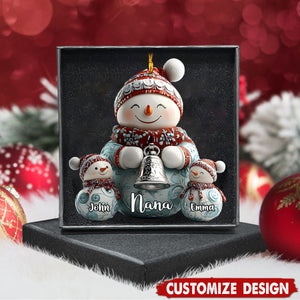 Merry Christmas - Personalized Grandma Snowman Family Ornament