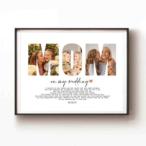 Personalized Mom/Dad/Sis on my wedding Photo Frame, Custom Photo Collage Poster