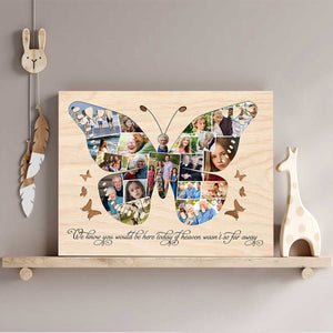 Personalized Butterfly Photo Collage Canvas Poster, Memorial Gifts With Photo