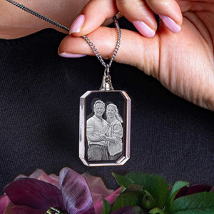 Personalized I Will Carry You With Me Until I See You Again Transparent Photo Memorial Necklace