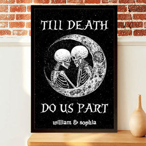 I Love You to the Moon and Back- Personalized Skull Couple Poster