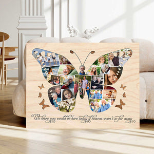 Personalized Butterfly Photo Collage Canvas Poster, Memorial Gifts With Photo