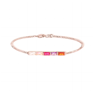 Personalized 1-6 Baguette Birthstones Dainty Bracelet