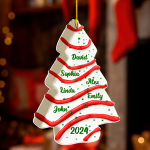 Christmas Tree Cake Personalized Family Christmas Ornament