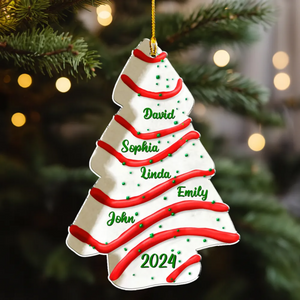 Christmas Tree Cake Personalized Family Christmas Ornament