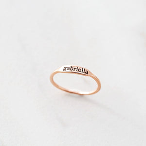 Personalized Dainty Name Stacking Ring Gift for Mom Grandma