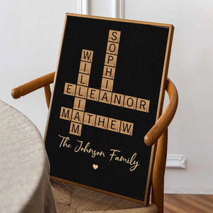 Family Crossword Art - Created In A Moment, Treasured Forever Personalized Poster