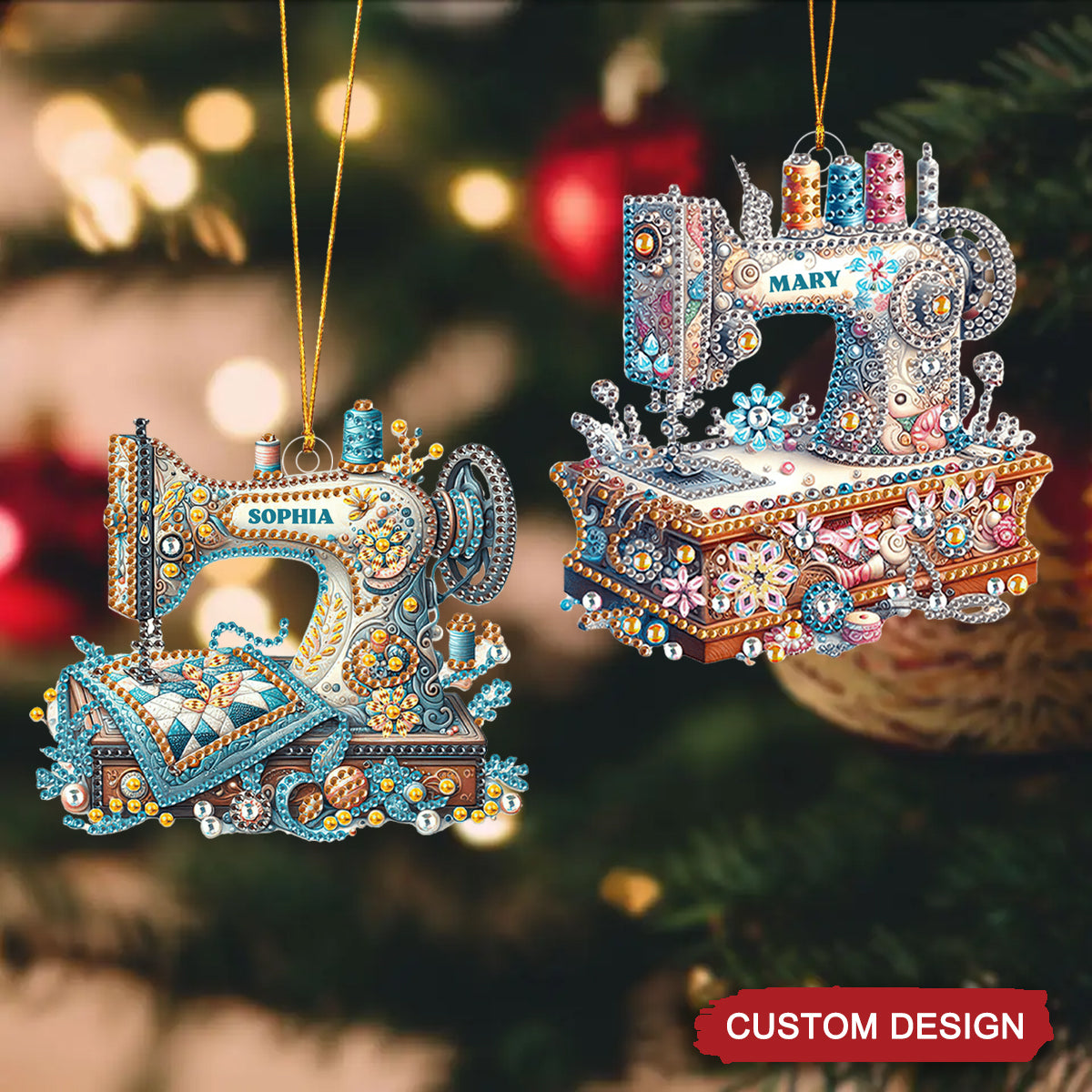 Custom Name Acrylic Christmas Ornament Gifts For Sewing Lover