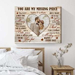 You Are My Missing Piece Personalized Couple Canvas/Poster