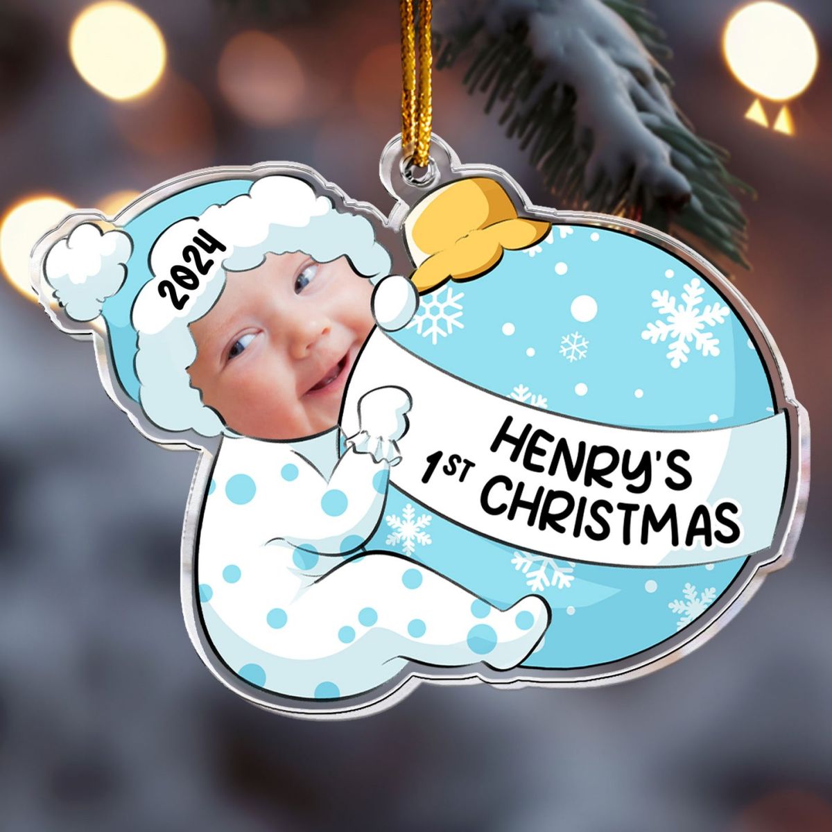 Baby First Christmas - Personalized Acrylic Photo Ornament