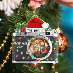 Custom Photo Camera Shaped Family Personalized Acrylic Ornament