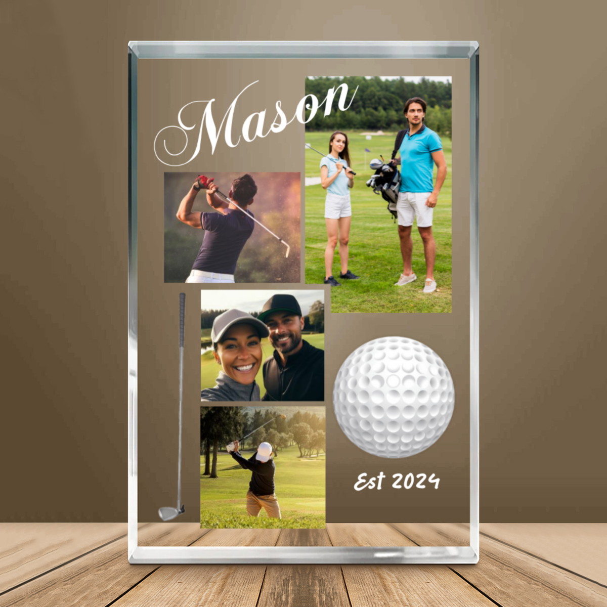 Personalized Golfing Collage Photo Acrylic Plaque