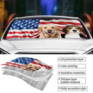 Personalized Windshield Sunshade, Car Window Protector - Gift For Dog & Cat, Pet Lovers
