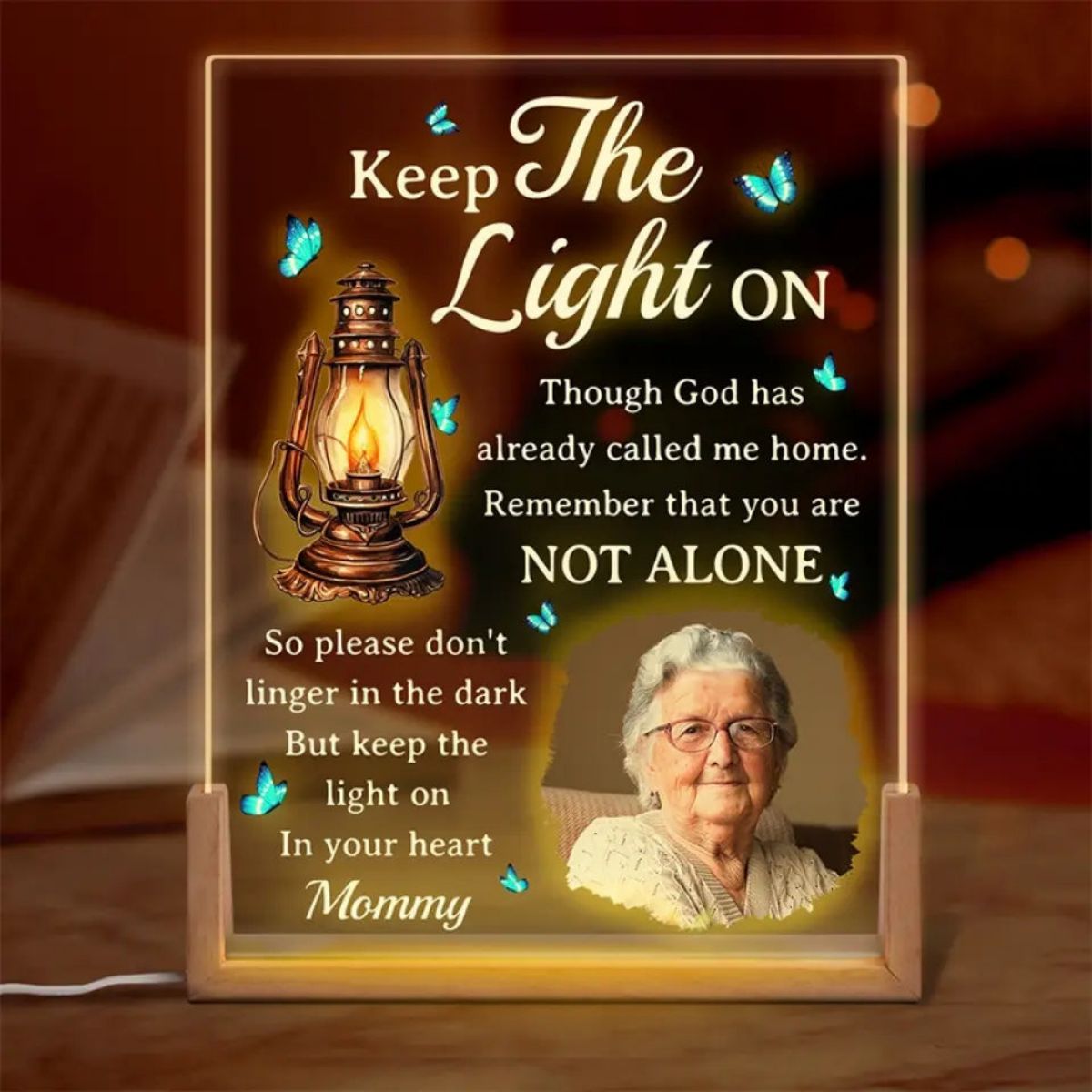 You Are Not Alone - Memorial Personalized LED Night Light