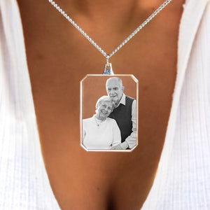 Personalized I Will Carry You With Me Until I See You Again Transparent Photo Memorial Necklace