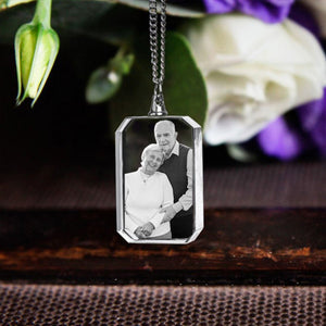 Personalized I Will Carry You With Me Until I See You Again Transparent Photo Memorial Necklace