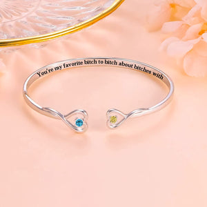 Personalized Birthstones Bracelet For Bestie, Best Friend - Thank You For Being My Unbiological Sister