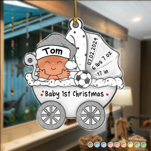 Baby First Christmas Baby Stroller Personalized Acrylic Ornament