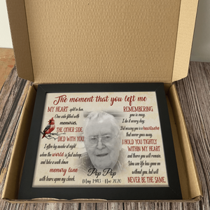 Personalized The Moment That You Left Me Family Memorial Picture Frame