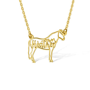 Personalized Horse Silhouette Necklace with Name Gift for Horse Lovers