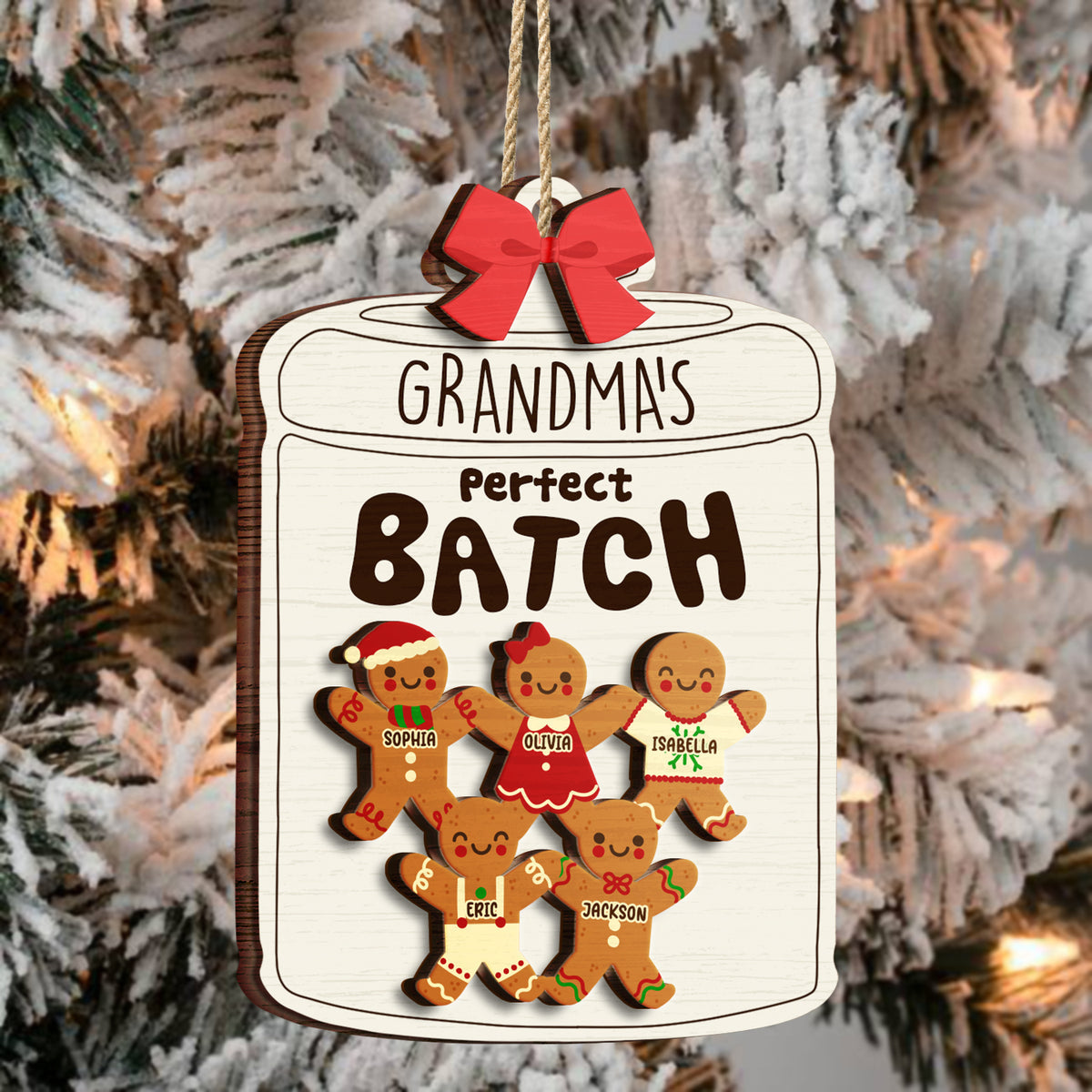 Grandma Grandpa Mom Dad Perfect Patch - Personalized 2-Layered Wooden Ornament