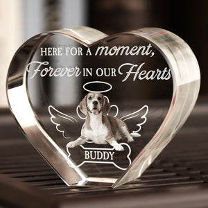 Here For A Moment, Forever In Our Hearts personalized Dog Plaque