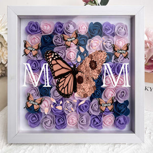 Personalized Mom Butterfly Flower Shadow Box