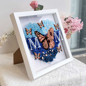 Personalized Mom Butterfly Flower Shadow Box