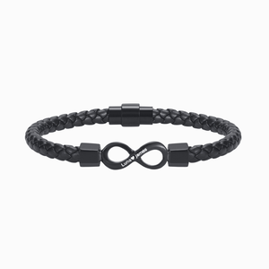 To My Man, Personalized Dual Name Infinity Leather Bracelet