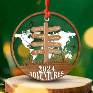 Personalized Travel Adventure Custom Traveling Destination Ornament