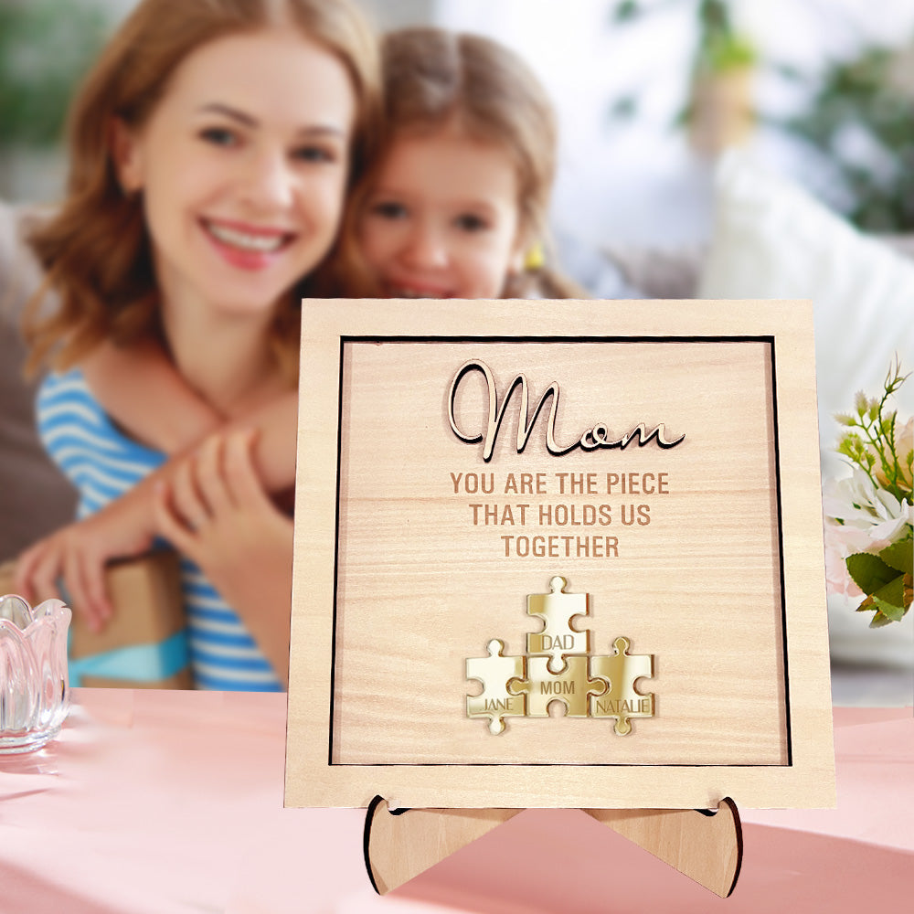 Personalized Mom Puzzle Plaque - 2 Layers Wooden Plaque