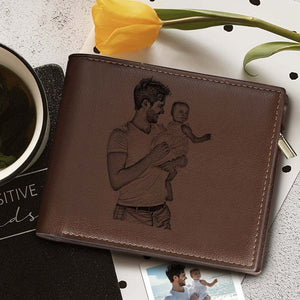 Personalized Men's Wallet - Leather Photo Engraved wallet