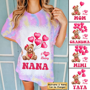 I Love Being Grandma Bear With Balloon Kids Personalized 3D T-shirt