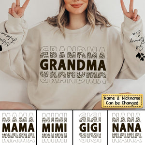 Personalized Leopard Mama Grandma and Kids Sweatshirt