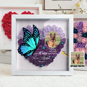 Personalized Memorial Your Wings Were Ready Flower Shadow Box