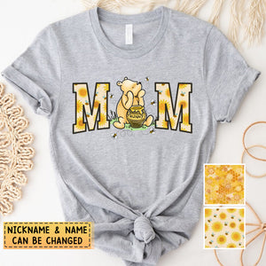 Personalized Honey flower Pure Cotton T-shirt Gift For Grandma, Mom