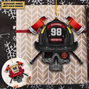 Fire Pride Duty Honor Fireman Firefighter Personalized Acrylic Ornament