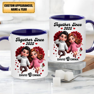 Gift For Couple Together Since Cartoon Style Personalized Ceramic Accent Mug