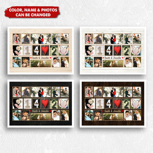 Our Memory Days, Personalized Couple Photo Collage Canvas, Gift For Couple