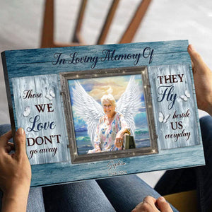 Personalized Remembrance Gift, In Loving Memory, Gift For Sympathy Angel Wings Canvas