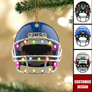 American Football Helmet Personalized Ornament - Christmas Gifts For Football Player