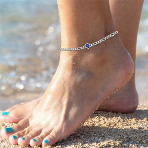 Personalized Heart Birthstone Anklet for Women