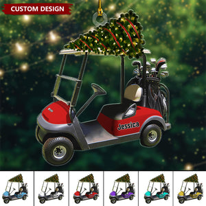 Riding Golf Cart Personalized Christmas Ornament - Gifts For Golfer