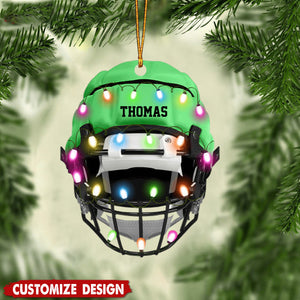 American Football Helmet Personalized Ornament - Christmas Gifts For Football Player