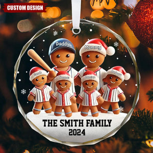 Baseball Bread Family Sport Lover - Glass Ornament, Christmas Gift For Family