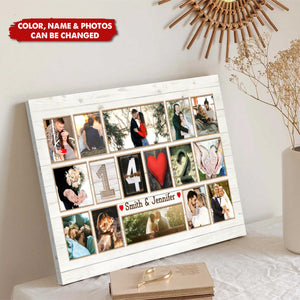 Our Memory Days, Personalized Couple Photo Collage Canvas, Gift For Couple