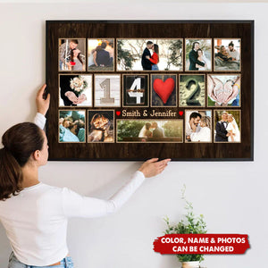 Our Memory Days, Personalized Couple Photo Collage Canvas, Gift For Couple